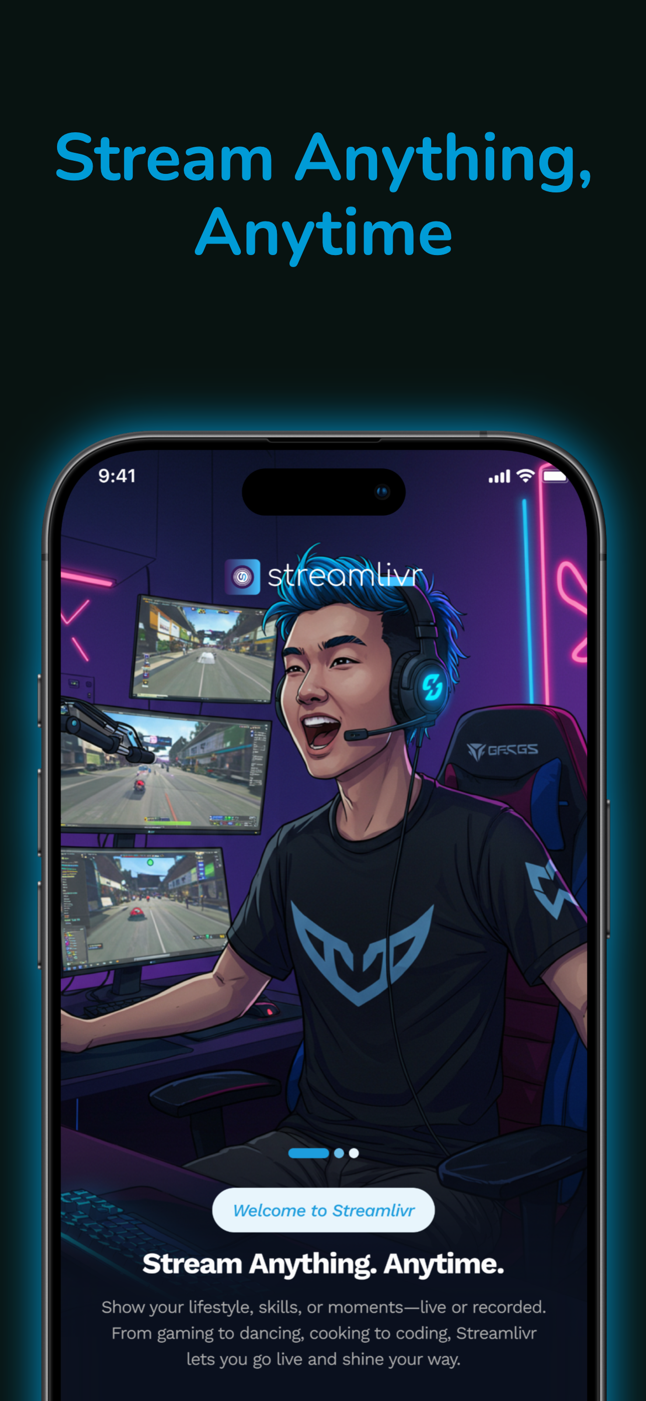 Streamlivr App Screen Front